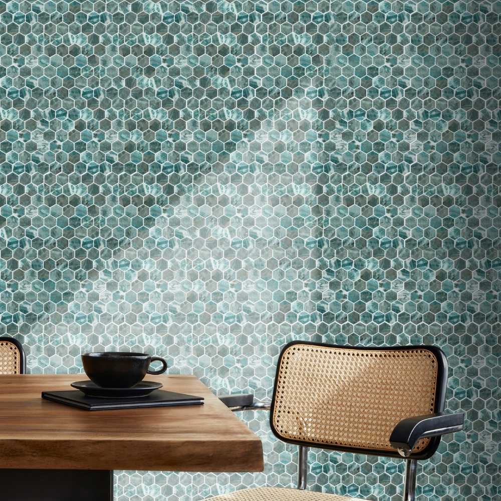 Eco Mosaics Hex XL Beryl Satin Mosaic