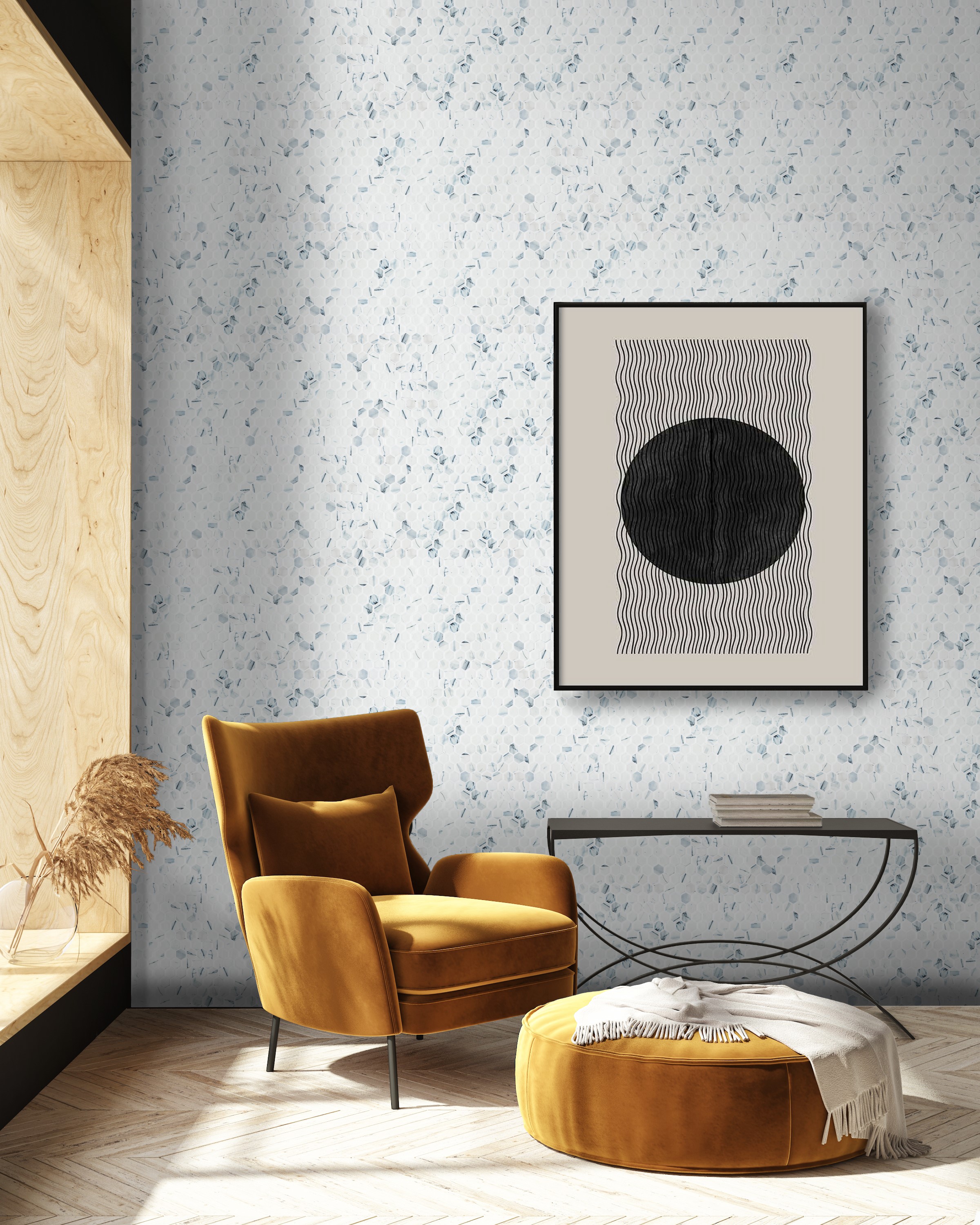 Eco Mosaics Hex Calacatta Blue Matte Mosaic