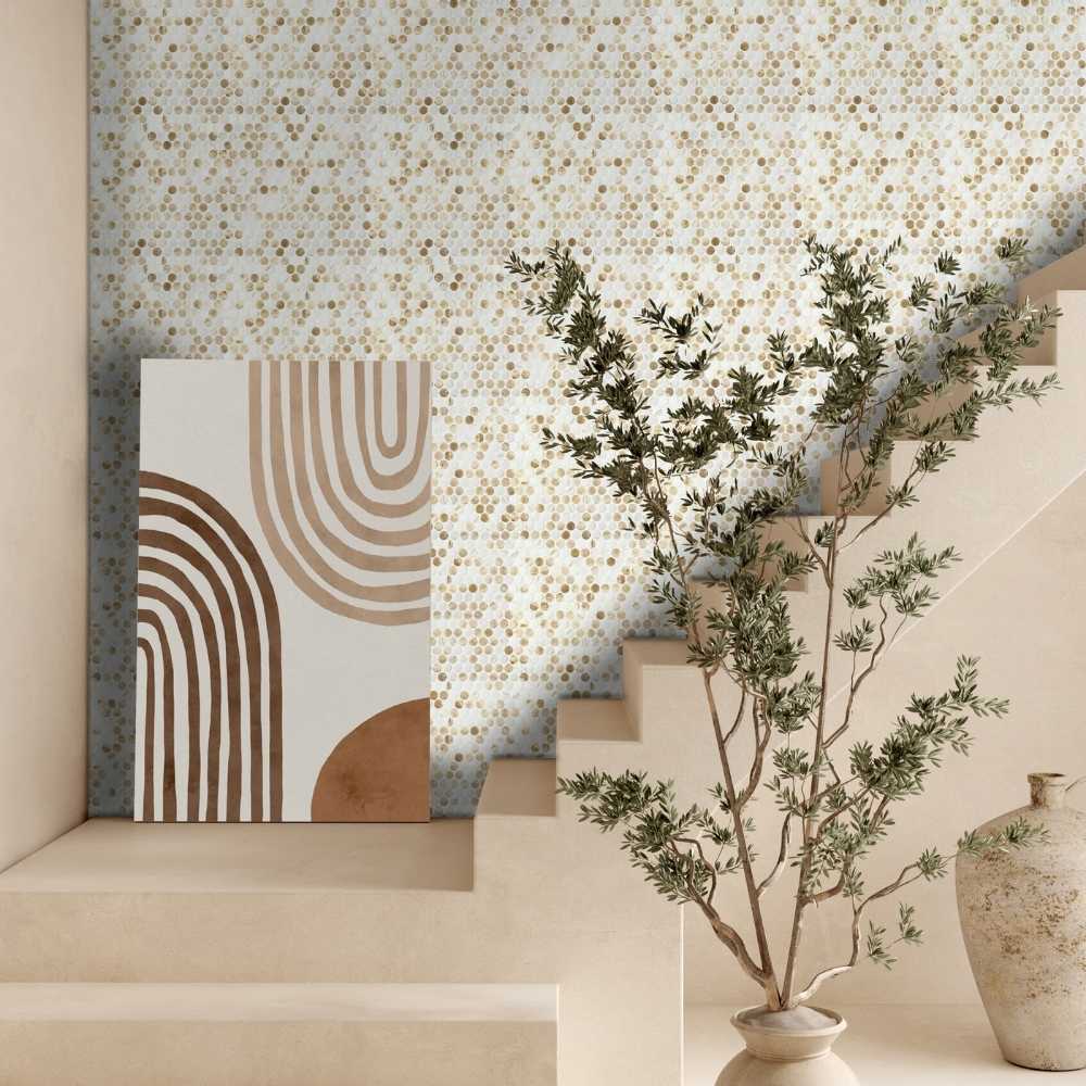 Eco Mosaics Penny Cream Blend Matte/Shiny Mosaic