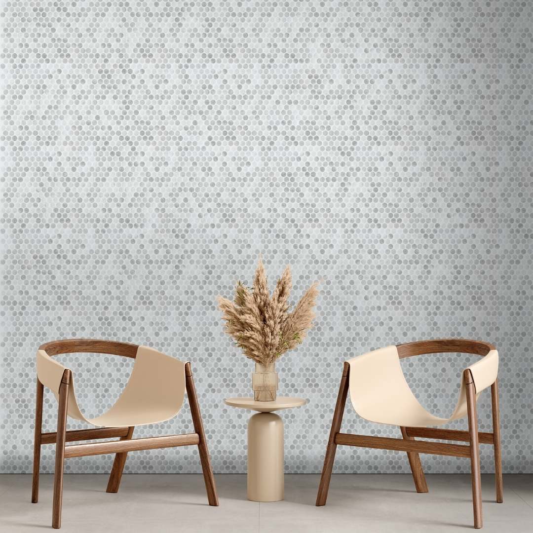 Eco Mosaics Penny Shabby Grey Satin Mosaic