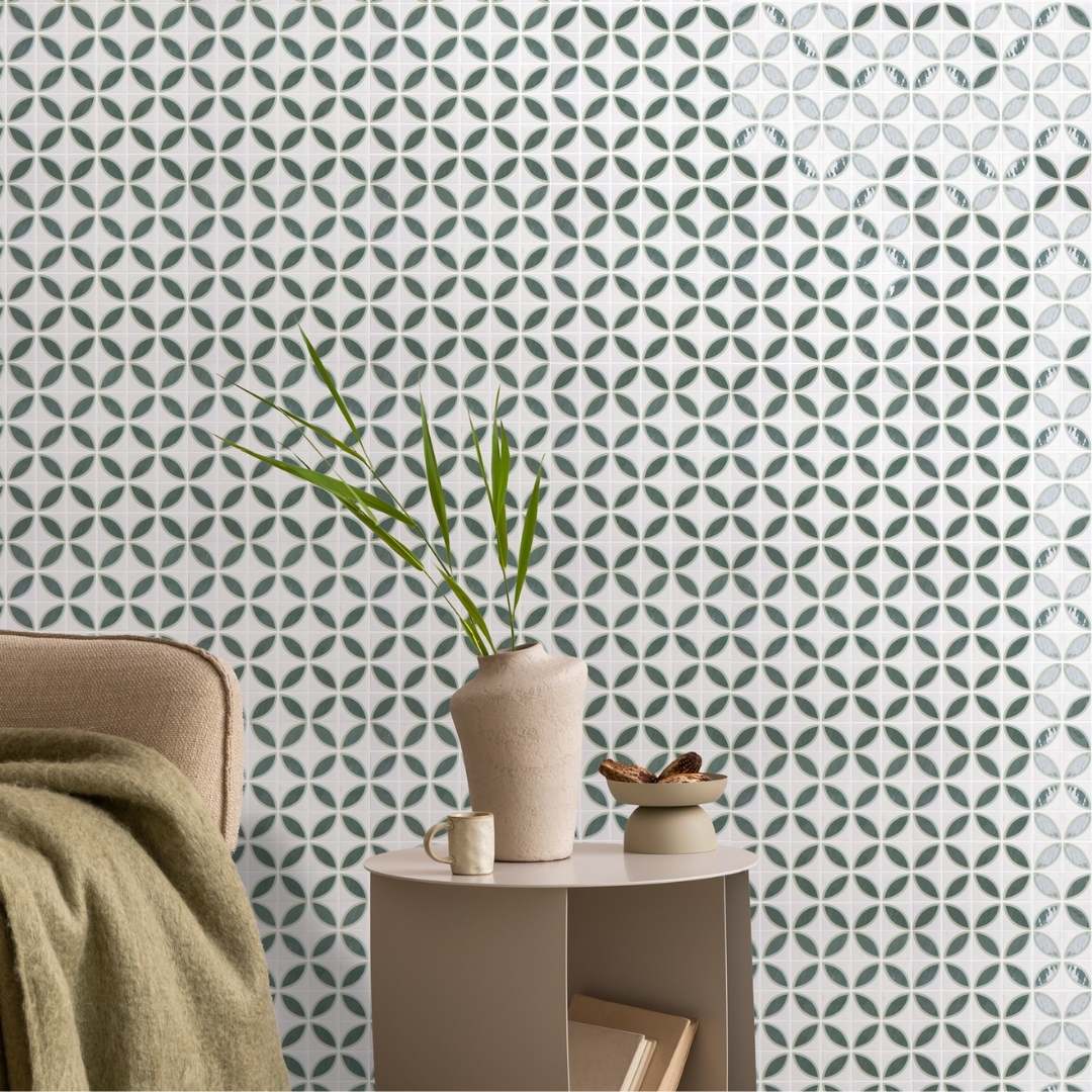Eco Mosaics Square Lily Basil Matte/Shiny Mosaic