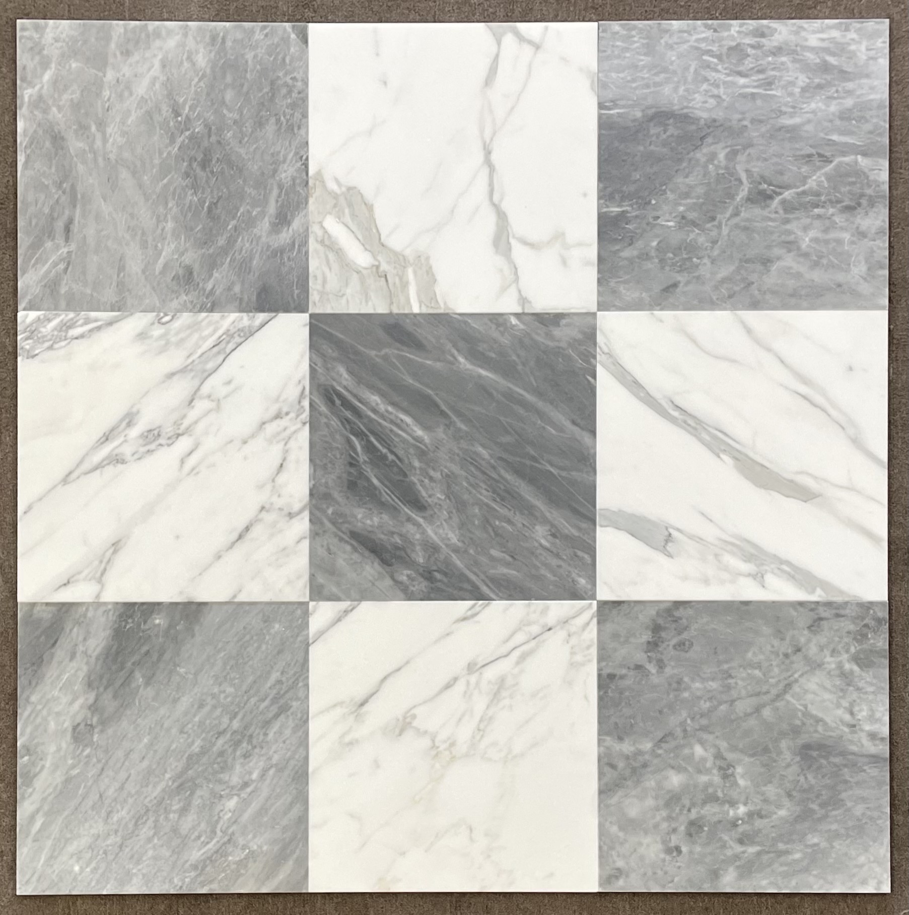 Marble Checkerboard Silia Grey Honed
