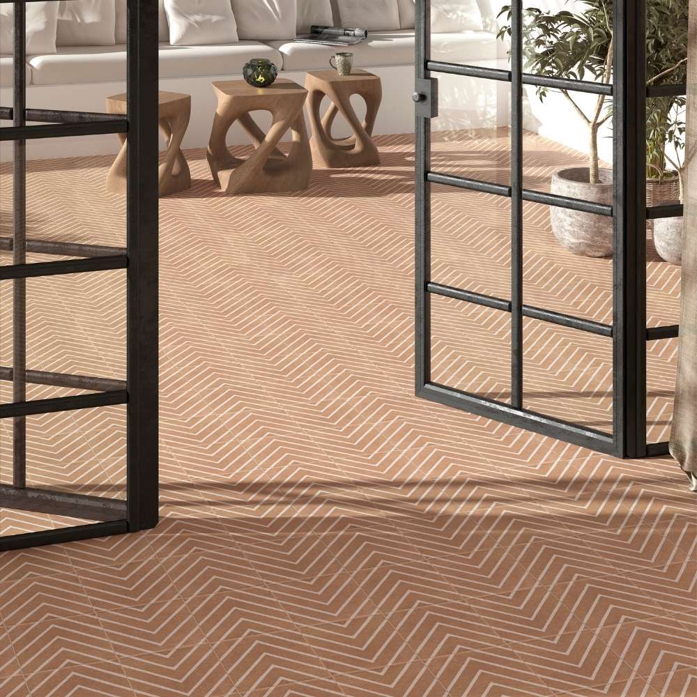 Motifs Chevron Cotto Matte
