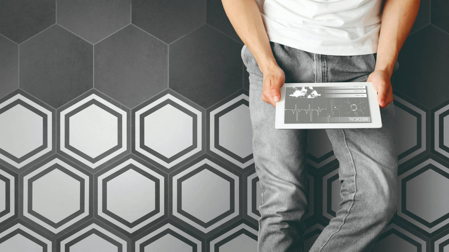Piso Hex Dark Gray Deco