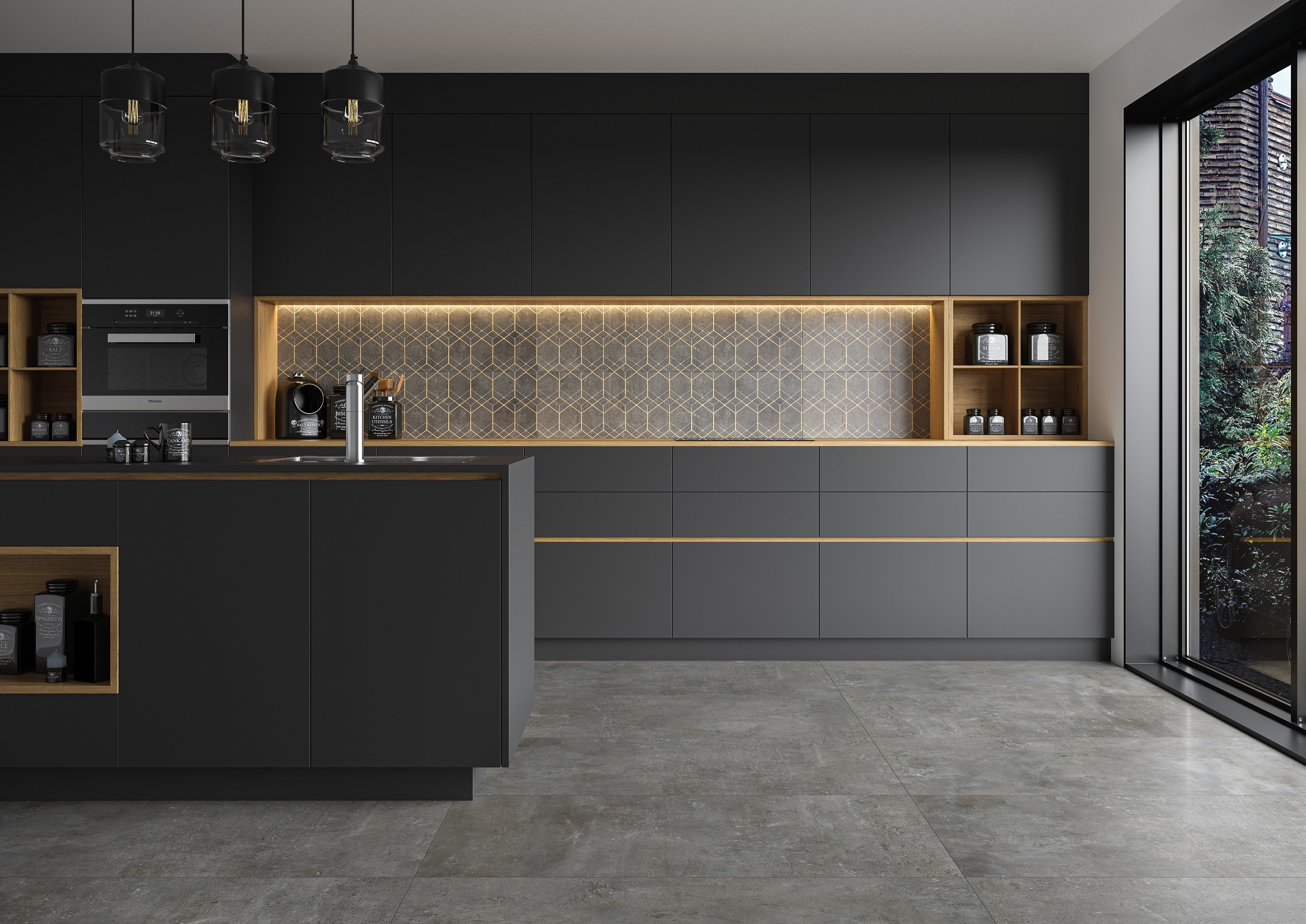Smooth Cement Graphite Polished