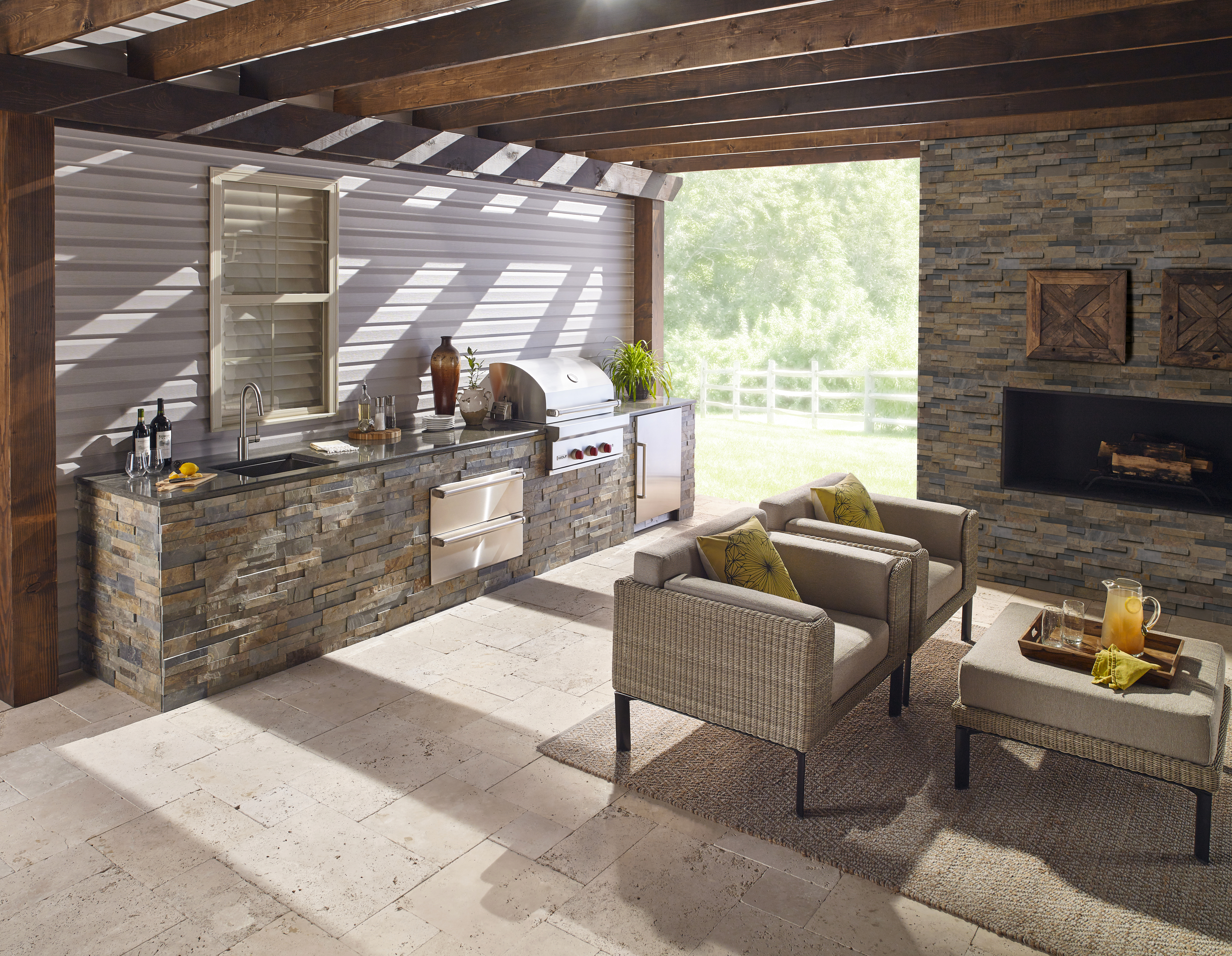 Stone Panels Splitface Rustic Gold Panel