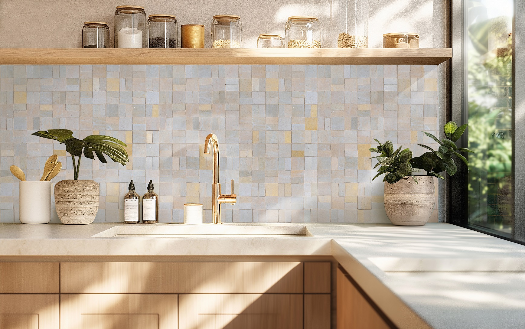 Zellige Evolution Twilight Bloom Crosshatch Mosaic