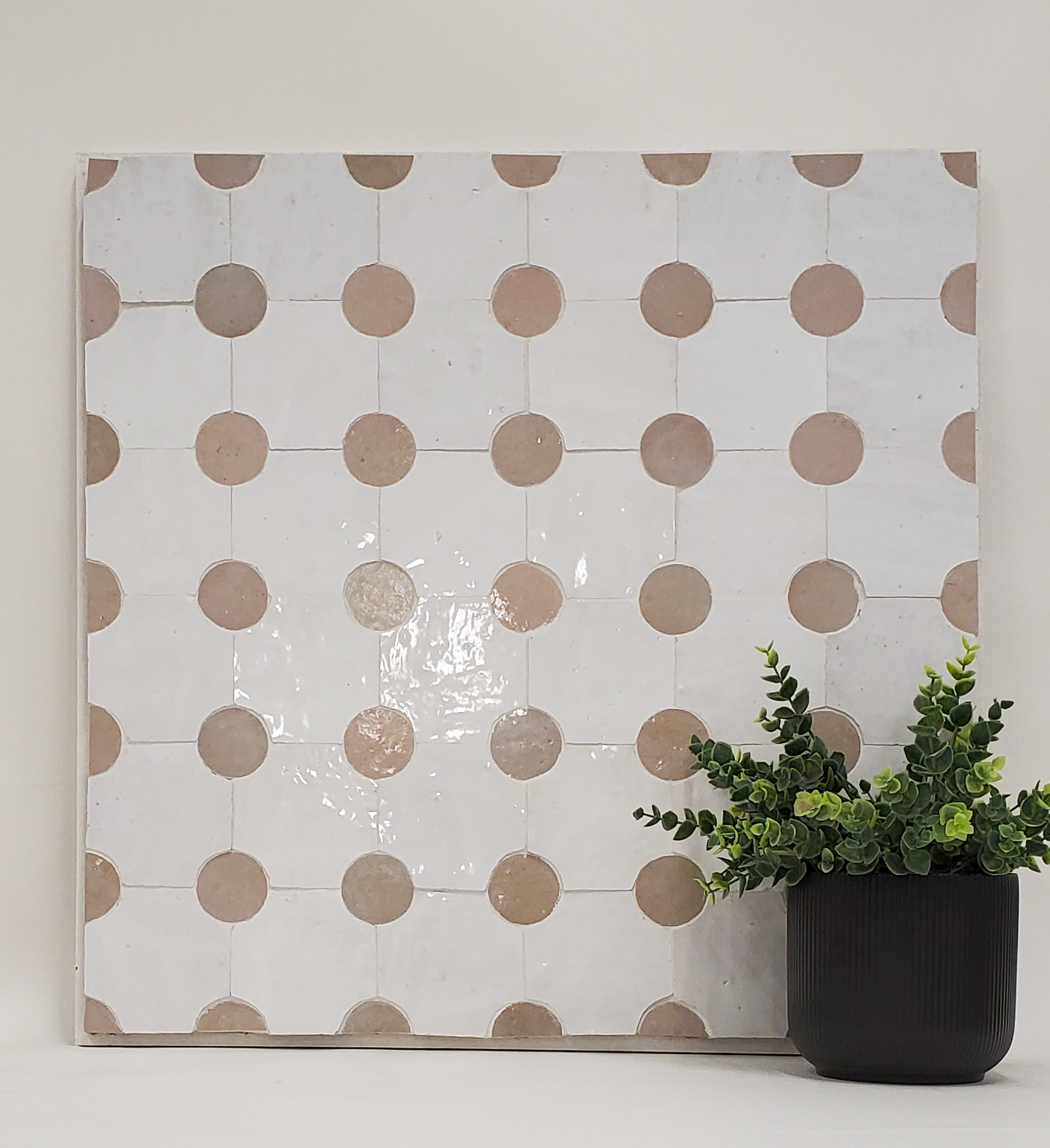 Zellige Original Atlas White Sahara Rose Tapis Mosaic